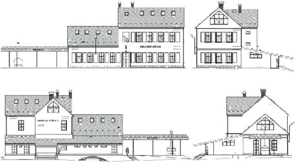 Rekonstrukce bývalé obecné školy v Dobšíně - subdodávka projekčních prací pro: V-Ateliér, spol. s r.o. Liberec I-Staré Město, Zborovská 807/5 - Ing.arch. Petr Vaneš