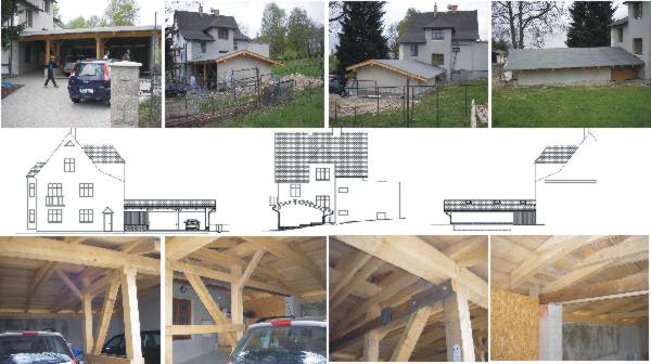 Garážové stání v obci Jistebsko- dřevěná konstrukce - novostavba - foto fáze realizace