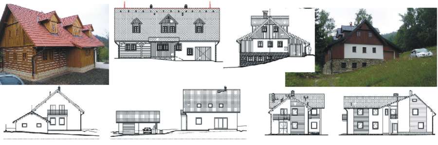 Příklady realizace - Projekty rodinných domů - novostavby, přístavby, nástavby Příklady realizace - Projekty rodinných domů - novostavby, přístavby, nástavby